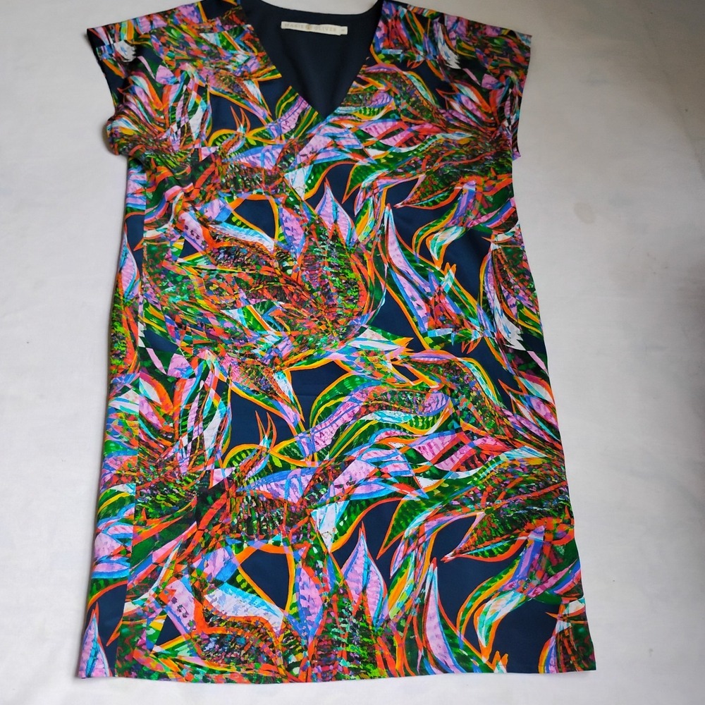 Marie Oliver Dress XS Silk Floral Lush Garden Classic Capsule Artsy Lagenlook